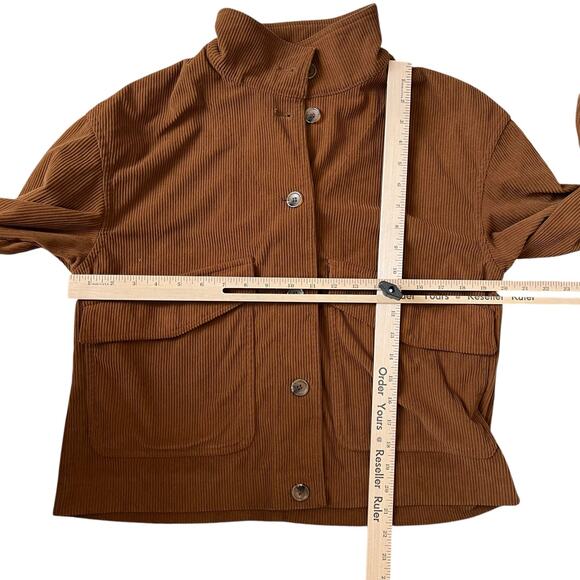 Avec Les Filles Jacket Women's Small Rust Brown Corduroy Flap Pockets Collar - Picture 6 of 8